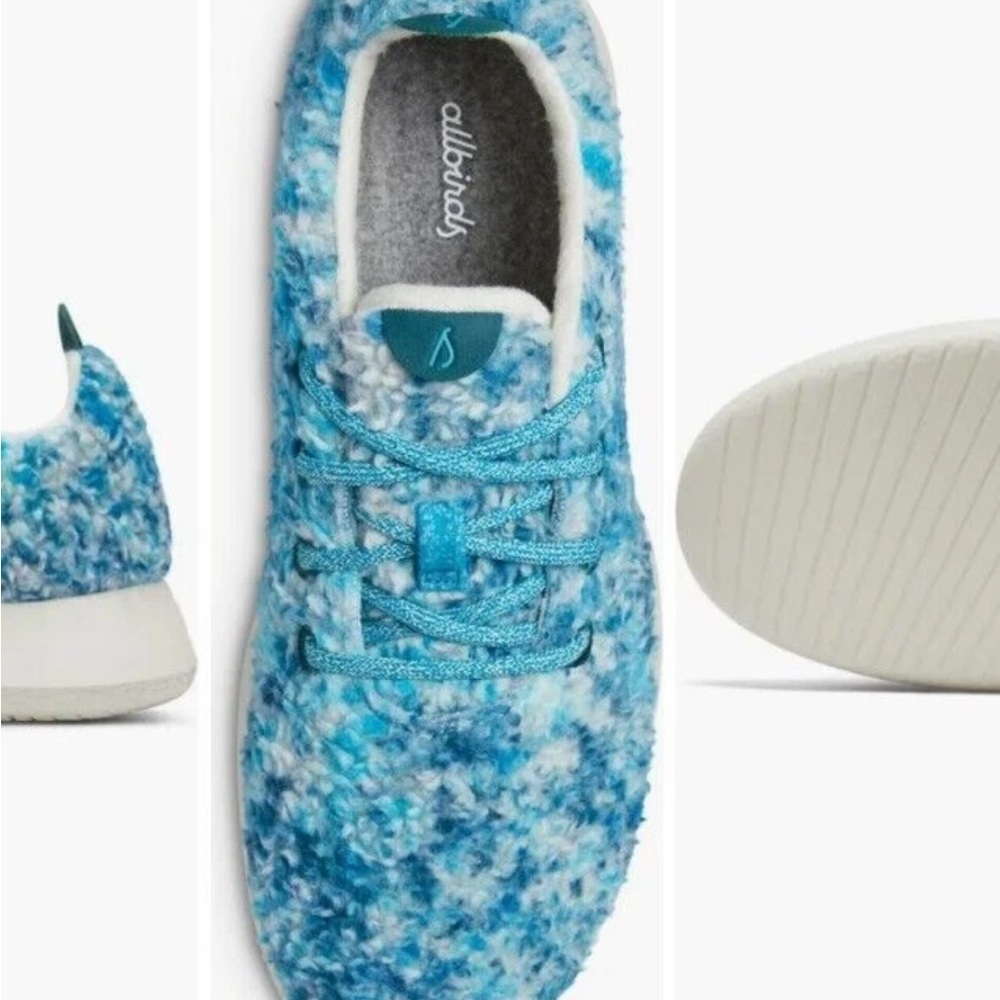 NEW Allbirds Merino Wool Dasher 2 Fluff Thrive Teal Runner Sneaker Sz 11 - Picture 4 of 12
